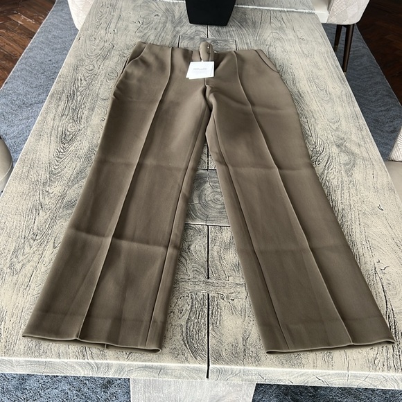 Olive green single pleat size12 extra long Trouser